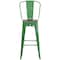 Flash Furniture Green Metal Barstool with Back and Wood Seat, 30" High, PK4 4-CH-31320-30GB-GN-WD-GG - alternate 6